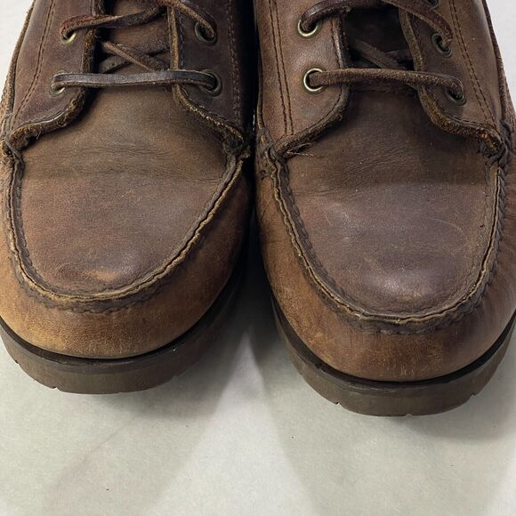 HH Brown Boots Mens 7 1/2 M Ankle Brown Leather Lace Up - Picture 5 of 9